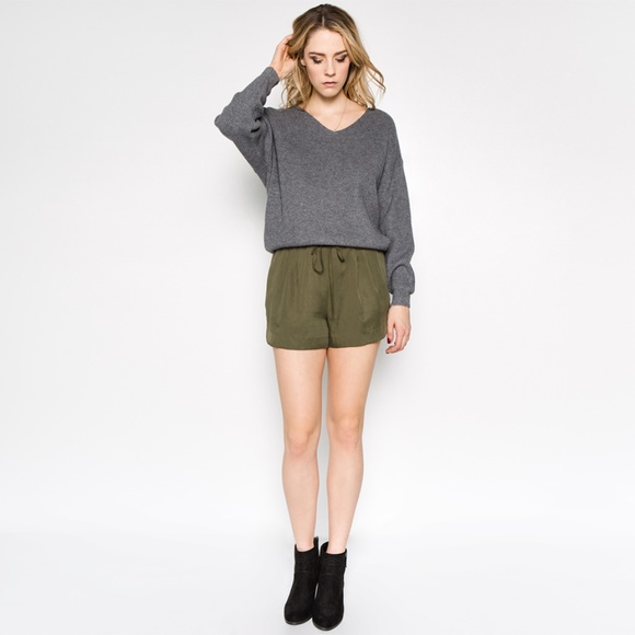 Shoulder Criss Cross Detail Sweater-Grey - Picture 4 of 6